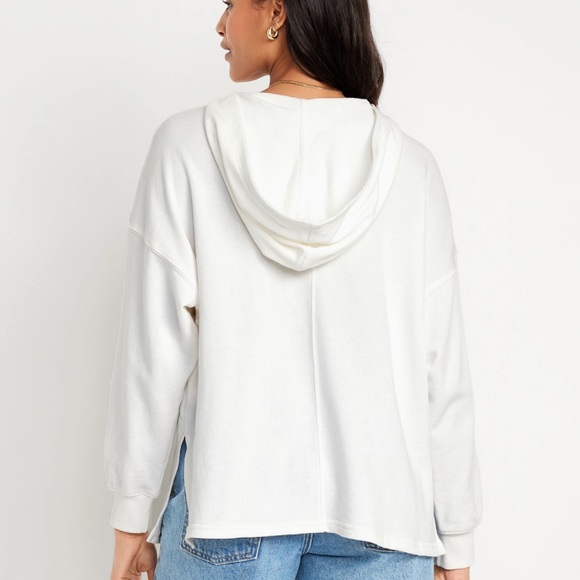 NWT OLD NAVY Oversized French-Terry Tunic Hoodie. Color : Sea Salt - Picture 3 of 5